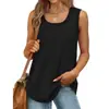 2026 Lista de deseos de Amazon Verano Europeo y Americano Camiseta sin mangas acanalada de cuello redondo de color liso Camiseta Estilo dulce transfronterizo para mujer