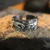 Anillo Retro Americano Mano de Dios para Hombre, Anillo Abierto Vintage Oscuro Desgastado, Anillo Trendy y Único para Dedo Índice