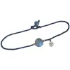 Pulsera Trenzada de Cristal Luna Azul Hilo Ajustable Pulsera de Pareja Regalo Joyería Azul Diseño de Nicho