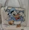 Bolsa de Lona Bordada Tamaño Mediano Elefante Estilo Nuevo Bolsa de Hombro Bolsa de Compras Bolsa Tote de Gran Capacidad Bolsa para el Almuerzo