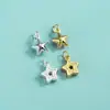 Versão Leve S990 Prata Pura Pingente Estrela de Cinco Pontas Banhado a Ouro Pingente Estrela Oca Estéreo Estilo Coreano Estilo Ins Acessórios para Pulseira