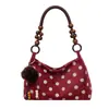 Bolso de Mano de Moda Estilo Coreano de Lunares para Mujer 2026 Nuevo Bolso Cruzado Simple para el Trabajo Bolso de Hombro Único de Alto Valor