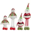 Muñeco de Papá Noel Retráctil de Pie para Navidad, Juguete de Muñeco de Nieve, Decoraciones para Ventana y Mesa, Decoraciones de Ambiente Festivo