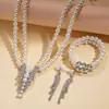 Collar de Perlas con Cuentas Florales Incrustadas de Diamantes Transfronterizo Europeo y Americano, Cadena para Suéter de Diseño Exclusivo, Collar de Lujo Ligero de Alta Gama para Mujer