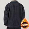 Casaco jeans masculino inverno forrado com lã espessado alta qualidade solto plus size à prova de frio à prova de vento resistente ao desgaste multibolsos top