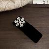 Horquilla de copo de nieve de terciopelo negro con pedrería para mujer, otoño e invierno, clip para flequillo lateral, frente, cabello suelto, clip BB, horquilla, adorno para la cabeza