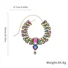 Collar con Colgante de Corazón Incrustado de Diamantes y Gota de Agua Estilo Palacio Retro Cadena para Clavícula Lujo Accesible Collar de Gama Alta para Mujeres