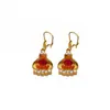 Brincos Triangulares Retro de Luxo Leve Transfronteiriços para Mulheres com Microincrustação Artesanal Flor de Alta Qualidade Moda Joia de Orelha Versátil