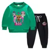 Traje de suéter para niños otoño e invierno 2023 estilo occidental nuevo traje cálido de invierno acolchado de terciopelo de manga larga para niños grandes