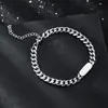 Pulsera Metálica Tricolor de Nuevo Estilo, Simple y Versátil, con Cadena de Extensión, Unisex, Soporta Grabado y Personalización