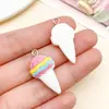 Conos de Helado Artificiales de Seis Resinas Transfronterizos con Colgantes de Ojo de Oveja Cadena de Teléfono Móvil DIY Llavero Accesorios de Joyería
