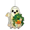 Producto nuevo transfronterizo Halloween fantasma lindo atrapasol fantasma pequeño acrílico plano 2D decoración colgante de ambiente festivo