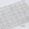 Rhinestones para Uñas Flor de Hielo Blanca Cristal Dongzhou, Rhinestones Ovalados y Cuadrados con Base de Punta, Rhinestones Deslumbrantes de Hielo Triturado, Rhinestones Portátiles para Uñas