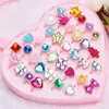 Anillo para Niñas Princesa Linda Niña Pequeña Diamante de Imitación Elsa Dibujos Animados Joya Niña Bebé Regalo de Jardín de Infancia