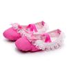 Zapatos de Baile de Lona con Lazo de Encaje para Niños de Suela Blanda Zapatillas de Ballet para Adulto Zapatos de Yoga para Mujer Venta al por Mayor de Fábrica