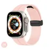 Adequado para Pulseiras de Todas as Séries do Apple iWatch S1-S10 Se Ultra Silicone Fivela Dobrável Magnética Relógio
