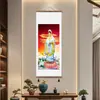 Pintura colgante de Son Guanyin Vista de Gran Misericordia del Mar de China Meridional Retrato de Guanyin en rollo Pintura Buscando Hijo para Ayudar Bebé Embarazado Pintura Decorativa