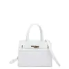 Verão 2026 Nova Moda Padrão de Crocodilo Estiloso Simples Versátil Retrô Bolsa de Ombro Único Transversal Bolsa Kelly Transfronteiriça
