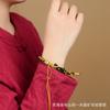 2024 Año del Dragón estilo étnico nuevo negro Cuerda escama de Dragón Dorado tejida a mano pulsera de cuerda roja para año de nacimiento para hombres y mujeres