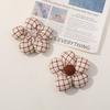 Tela de color Maillard con lunares tridimensionales, flor pequeña de cinco pétalos, tocado DIY, accesorios para el cabello, material para accesorios para el cabello al por mayor