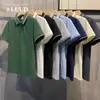 Camisa Polo de Color Sólido Fina de Verano Camiseta de Manga Corta para Hombre Corte Ajustado Top Fresco de Seda de Hielo Camisa Básica