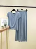 Traje de Pantalón Corto de Manga Corta de Modal Ropa de Casa Verano para Mujer Camiseta Suelta Delgada Pijama Puede Ser Informal Conjunto de Dos Piezas