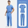 Estilo Casal, Mesmo Estilo para Homens e Mulheres, Cores Diferentes, Uniforme de Enfermeiro Tamanho Grande, Roupa de Trabalho Fina para Salão de Beleza, Shampoo e Clube