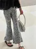 Pantalones Acampanados Rasgados de Verano Nuevos Estilo Coreano para Niñas Princess Yuyu Pantalones Cortos Ligeros con Estampado de Leopardo para Niños