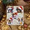 Conjunto de 12 Enfeites de Madeira de Cachorrinho Fofo de Natal Transfronteiriço Pingentes de Cachorro Fofo para Árvore de Natal