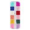 Joyería de Perlas para Uñas Caja Larga de 12 Compartimentos Decoración de Uñas Perla Pequeña Semirredonda Joyería de Diamantes Accesorios de Diamantes Mixtos