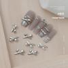Joyas para Uñas Taladro Zapatos de Ballet Lazo Adorno Metálico de Aleación para Uñas Lazo de Cinta Corbata de Lazo Taladro