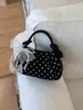 Bolsa Cilindro Linda de Lunares Verano 2026 Bolso Cruzado de Moda Tendencia Verano Bolso de Mano con Lazo de Perlas para Mujer