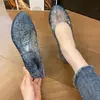 Zapatos de Cristal Coreanos Elegantes y de Moda para Mujer, Zapatos para Aumentar la Altura de Mujeres Bajitas, Zapatos de Ballet Atmosféricos, Zapatos de Gelatina, Antideslizantes y Resistentes al Desgaste