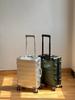 Maleta trolley de aleación de aluminio magnesio, rueda universal, maleta de aleación de aluminio para mujer, 24, maleta metálica con contraseña para cabina, maleta rígida