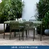 Conjunto de Mesa y Sillas Metálicas para Comedor en Terraza de Villa al Aire Libre, Conjunto de Mesa y Sillas para Patio de Ocio y Jardín, Conjunto de Mesa y Sillas de Té para Hotel y Restaurante