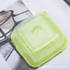 Plástico Redondo Transparente Juego de 4 Piezas Recipiente para Verduras Refrigerador Caja de Almacenamiento de Alimentos Lonchera Lonchera Lonchera Apto para Microondas