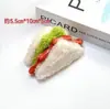Novo Lançamento Quente Criativo Hambúrguer Sanduíche Comida Pingente Fofo Bolo Pelúcia Casal Bolsa Chaveiro Presente