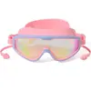 Gafas de natación Qi Lang con combinación de colores macarrón, lentes de alta definición antivaho, adecuadas para jugar en la playa, resistentes a impactos, equipo de natación para niños