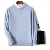 Nuevo Suéter de Cachemira para Hombre Otoño e Invierno 2023, Suéter de Lana de Punto Grueso con Cuello Redondo, Camisa Base Casual de Negocios para Jóvenes