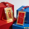 Amuleto de Éxito "Lista Dorada" 3mg de Oro para Aprobar Exámenes, Colgante Adhesivo para Teléfono Móvil, Regalo Inspirador para Exámenes de Admisión de Secundaria y Universidad, Souvenir de Temporada de Graduación