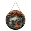 Amazon Mais Vendido Halloween Caveira Fantasma Teia de Aranha Placa de Porta de Madeira Pingente de Decoração de Casa de Madeira Impressão