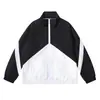 Explosiones Transfronterizas Chaqueta de Moda para Hombre Primavera y Otoño Nuevo Color de Contraste Marca Trendy Combinable Juventud Top con Cremallera