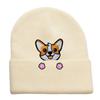 Gorro de Punto Bordado con Cabeza de Perro Corgi Transfronterizo de Amazon Gorro de Lana Personalizado de Moda para Pareja Hombres y Mujeres Gorro Cálido
