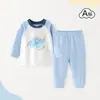 Conjunto de Top de Manga Larga y Pantalones de Otoño para Niños Ropa Interior Separada Infantil Algodón Puro Pijamas de Bebé Ropa de Casa de Manga Larga para Niñas de Primavera y Otoño