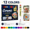 Canetas de Pintura Cerâmica, Marcadores à Base de Água, Canecas DIY, Marcadores Coloridos Pintados à Mão em Porcelana Óssea