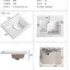 Nuevo Lavabo para Ropa con Tabla de Lavar Drenaje Separado Cerámico Todo en Uno Balcón Sanitario Soporte de Acero Inoxidable Fregadero
