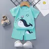 Conjunto de Verano para Niños Camiseta de Manga Corta y Shorts Ropa de Casa para Bebés Niñas Camiseta para Bebé Pijamas para Niños 0-1-2-3 Años