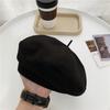 Castanha frita com açúcar ~ Boina de lã japonesa de outono e inverno Temperamento feminino Chapéu de pintor da moda, doce e versátil