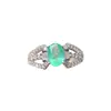 Anillo de Esmeralda Natural Popular al por Mayor de Fábrica Plata S925 Incrustado con Piedra Principal 5*7 Joyería de Lujo Venta Directa de Fábrica