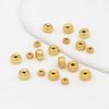 Pulseira/Colar de Contas Rodadas Douradas Foscas Revestidas de Cobre com Contas Espaçadoras Côncavas Douradas Foscas Eletrodepositadas com Ouro 18K Real D56